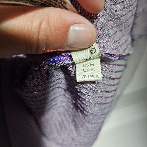 Intimately Free People Gold Rush Lilac Iridescent Mini Slip Dress Size Small - Picture 5 of 11